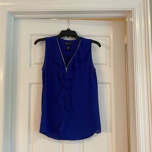 Women’s -Zippered Neckline,Sleeveless, Cobalt Blue Top.
